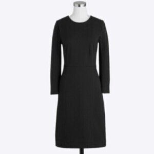 NWOT J. Crew Black Zip Ponte Sheath Dress